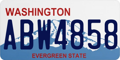 WA license plate ABW4858