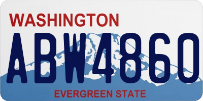 WA license plate ABW4860