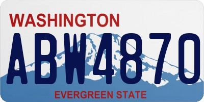 WA license plate ABW4870