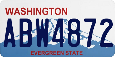 WA license plate ABW4872