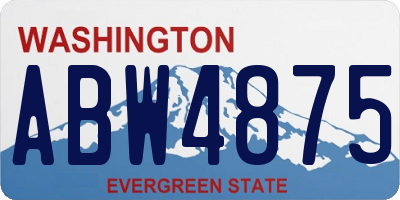 WA license plate ABW4875