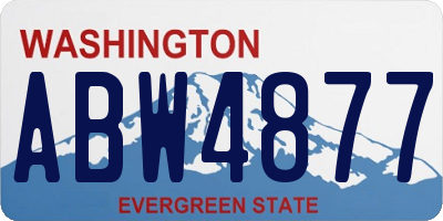 WA license plate ABW4877