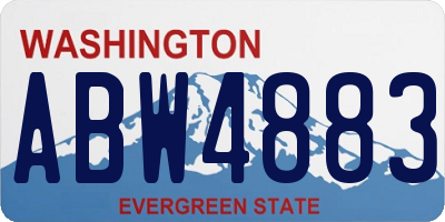 WA license plate ABW4883