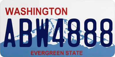 WA license plate ABW4888