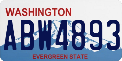 WA license plate ABW4893
