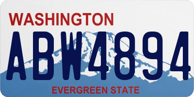 WA license plate ABW4894