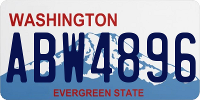 WA license plate ABW4896