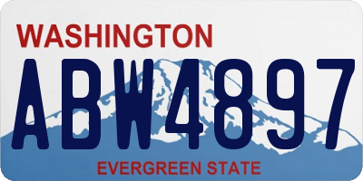 WA license plate ABW4897