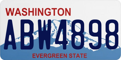 WA license plate ABW4898