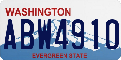 WA license plate ABW4910