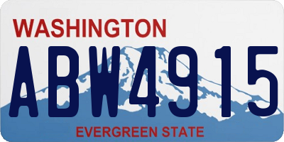 WA license plate ABW4915