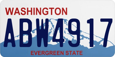WA license plate ABW4917