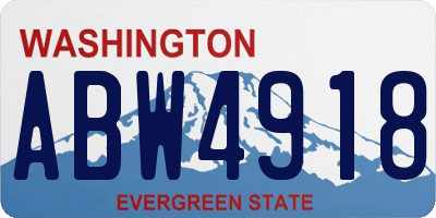 WA license plate ABW4918