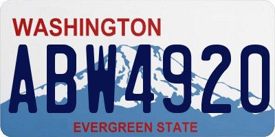 WA license plate ABW4920