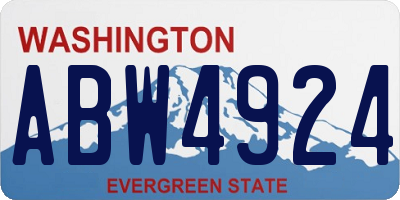 WA license plate ABW4924