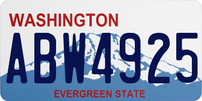 WA license plate ABW4925