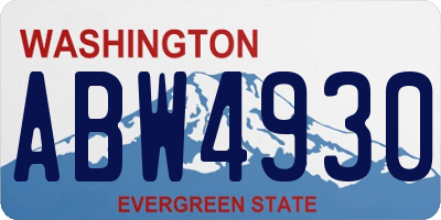 WA license plate ABW4930
