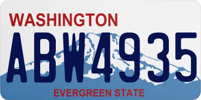 WA license plate ABW4935