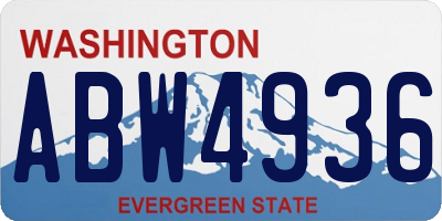 WA license plate ABW4936