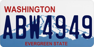 WA license plate ABW4949