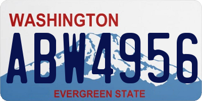 WA license plate ABW4956