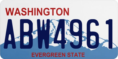 WA license plate ABW4961