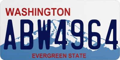 WA license plate ABW4964