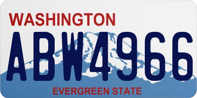WA license plate ABW4966