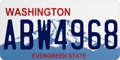 WA license plate ABW4968