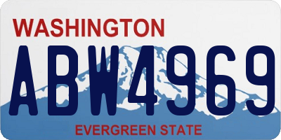 WA license plate ABW4969