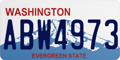 WA license plate ABW4973
