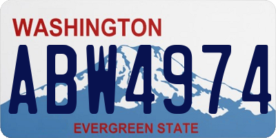 WA license plate ABW4974