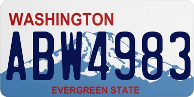 WA license plate ABW4983