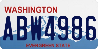WA license plate ABW4986
