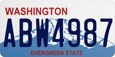 WA license plate ABW4987