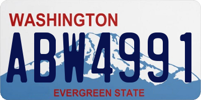 WA license plate ABW4991