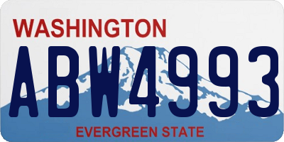 WA license plate ABW4993