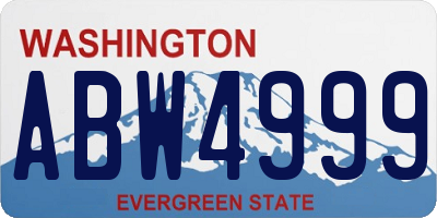 WA license plate ABW4999
