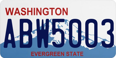 WA license plate ABW5003