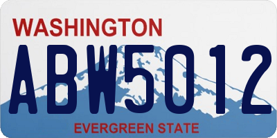 WA license plate ABW5012