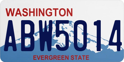 WA license plate ABW5014