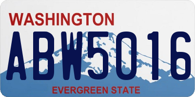 WA license plate ABW5016