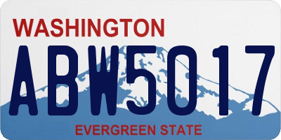 WA license plate ABW5017