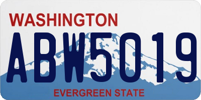 WA license plate ABW5019