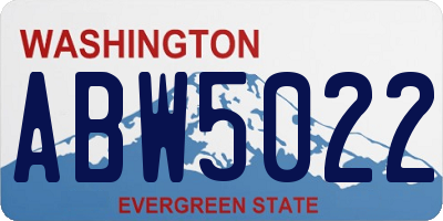 WA license plate ABW5022