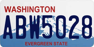 WA license plate ABW5028