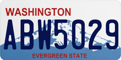 WA license plate ABW5029
