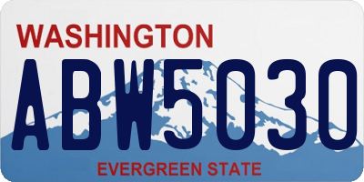 WA license plate ABW5030