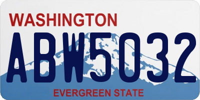 WA license plate ABW5032