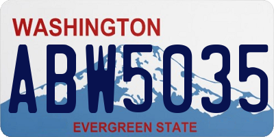 WA license plate ABW5035
